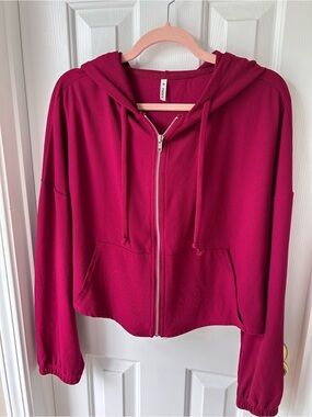 HALARA Magenta Zip-Up Hooded Jacket